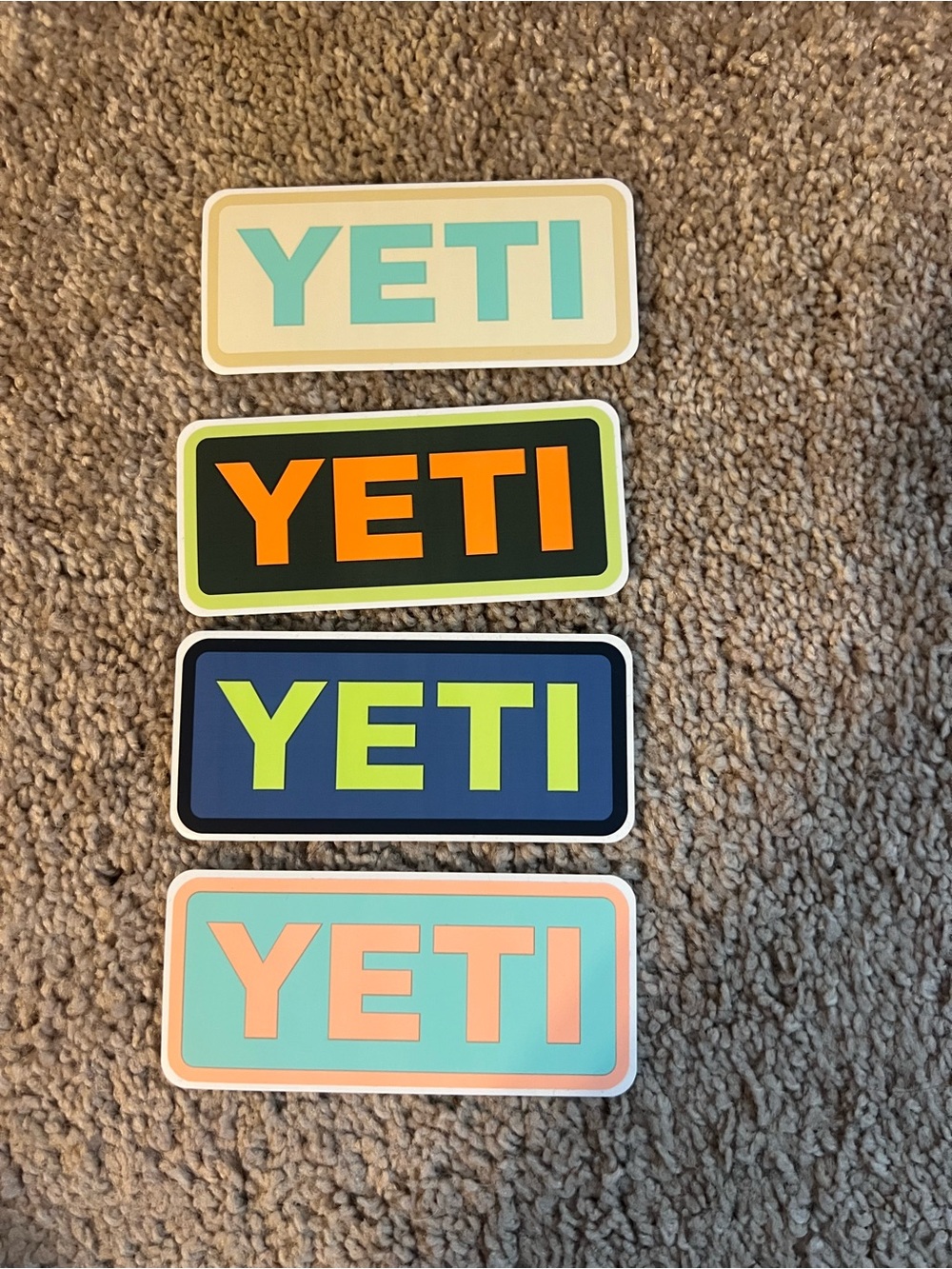 Yeti Color Block Decal Set in Mint, Orange, Lime, Peach Set of 4